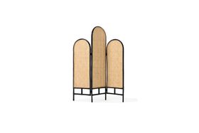 Cille Screen, Natural & Black Rattan