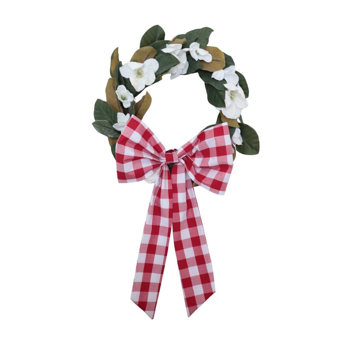 Red Check Christmas House Bow