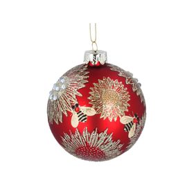 Red and Gold Bee Bauble Sunburst