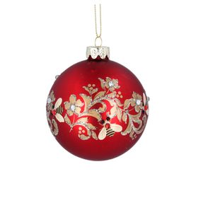 Red and Gold Bee Bauble Floral Garland