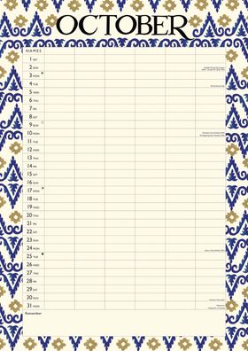 Blue Feather Home Organiser, sample page