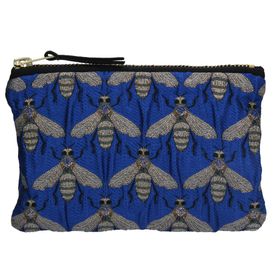 Jacquard Purse Fuchsia Royal Blue Bee Design