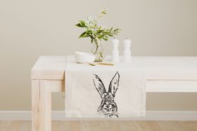 Linen  Table Runner - Hare Design
