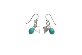 Silver Earrings with Turquoise and Heart
