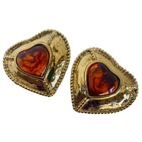 Vintage Yves Saint Laurent Heart Earrings, 1980s (2)
