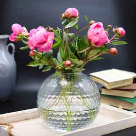 Honeycomb Large Bowl Vase shown with Peonies