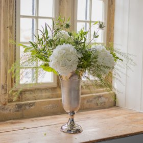 Flared Silver-tone VAse