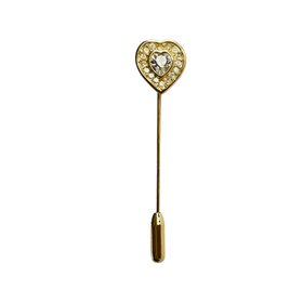 Vintage Christian Dior Gold-Plated Crystal Stick Pin
