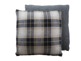 Black tartan check cushion
