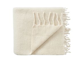 Chunky Wool Blanket in Chalk