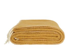 Chunky Wool Blanket in Ochre