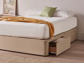 Side Stash 2 Drawer Bed in Tea Dunk Beige Twill
