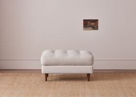 Chill Century footstool in Whipped Cream clever boucle