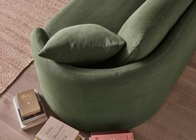 Curvella Corner Sofa Even-Sided in Grass Clippings Green Linen