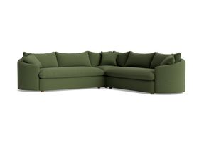 Curvella Corner Sofa Even-Sided in Grass Clippings Green Linen