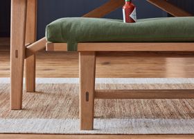 Budge Bench Standard Light Oak in Grass Clippings Green Linen