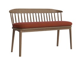 Drummer Bench Dark Oak in Quince Jam Clever Linen