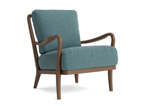 Easins Accent Chair in Dark Oak Lighthouse Clever Linen