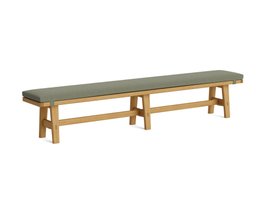 Budge Bench XL Light Oak in Sage Sprig Clever Slubby Cotton