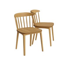 Pair of Drummer Kitchen Chairs in Light Oak