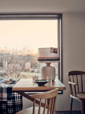 Dapple Ceramic Table Lamp Large in Sandcastle Beige