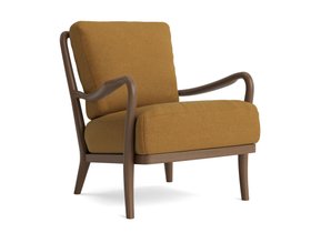 Easins Accent Chair Dark Oak in Treacle Tart Yellow Linen (New fabric for March 2026)