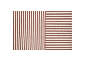 Double Stripey Wool Rug in Brown