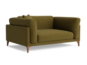 Basecamp Love Seat in Pressed Olives Green Chenille