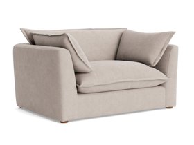 Weekender Love Seat in Egg Box Beige Chenille