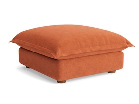 Weekender Footstool in Bobbing Buoy Orange Chenille