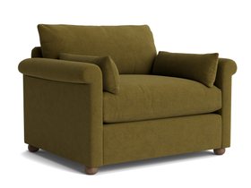 Queenie Love Seat Sofa Bed in Pressed Olives Green Chenille