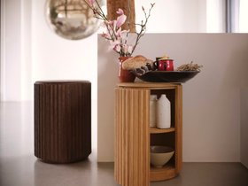 Bobbin Side Table with Wooden Top Light Oak