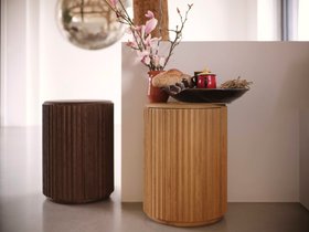 Bobbin Side Table with Wooden Top Light Oak