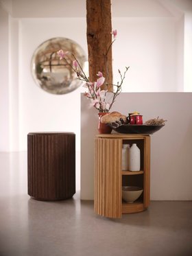 Bobbin Side Table with Wooden Top Light Oak