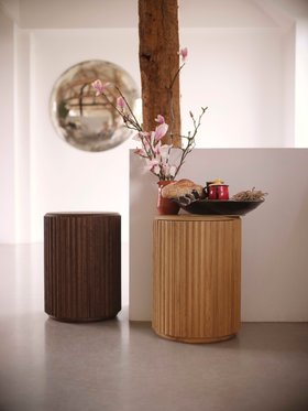 Bobbin Side Table with Wooden Top Light Oak
