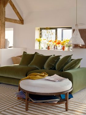 Hobnob Coffee Table Dark Oak in Egg Box Beige Twill