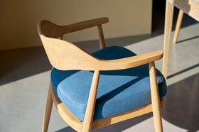 Dweller Chair Light Oak in Hosepipe Teal Linen