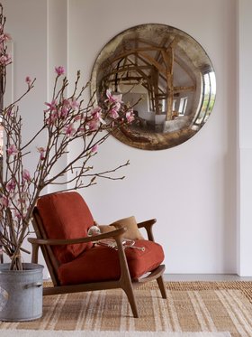 Squishbag Dark Oak in Broken Pot Orange Chenille