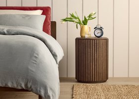 Bobbin Side Table with Wooden Top in Dark Oak