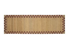 Checky Edge Jute Runner in Terracotta