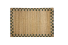 Checky Edge Jute Rug in Green 170cm x 240cm