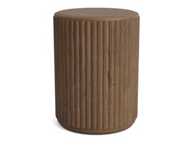 Bobbin Side Table with Wooden Top in Dark Oak