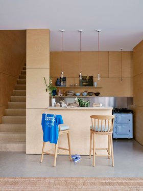 Drummer Kitchen Stool Light Oak with Little Softie Seat Pad