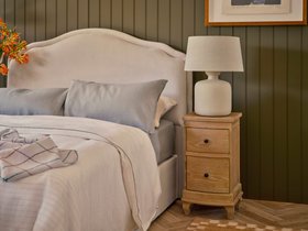 Sugar Puff King Size Bed in Passing Cloud Grey Velvet