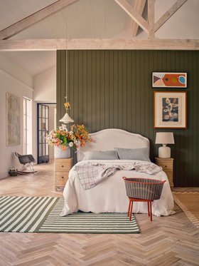Sugar Puff King Size Bed in Passing Cloud Grey Velvet