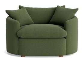 Curvella Love Seat in Grass Clippings Green Linen