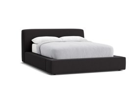 Bedfather Bed King Size in After Dark Grey Slubby