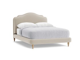 Sugar Puff King Size Bed in Passing Cloud Grey Velvet