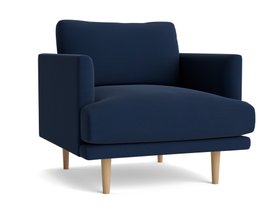 Jeffers Armchair in Leaky Pen Blue Twill