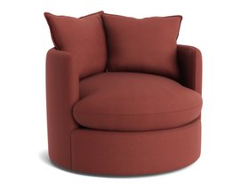 Dunkins Swivel Accent Chair in Toffee Apple Red Linen